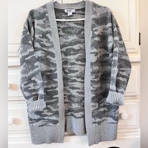 William Rast Grey Camo Cardigan Size S